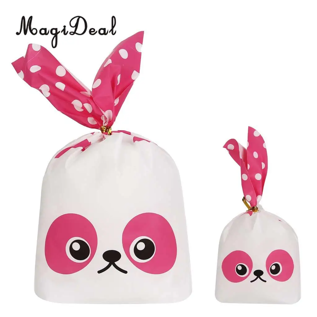 MagiDeal 50 шт./лот Kawaii Кролик уши хлебобулочные печенья угощения сумки упаковочный пакет для печенья самоклеющиеся вечерние подарочные сумки