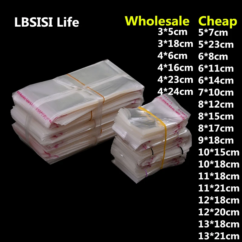 

LBSISI Life 5000 шт. прозрачные пластиковые клейкие пакеты, Прозрачные полиэтиленовые пищевые карты, конфеты, ювелирные изделия, подарочная упаков...