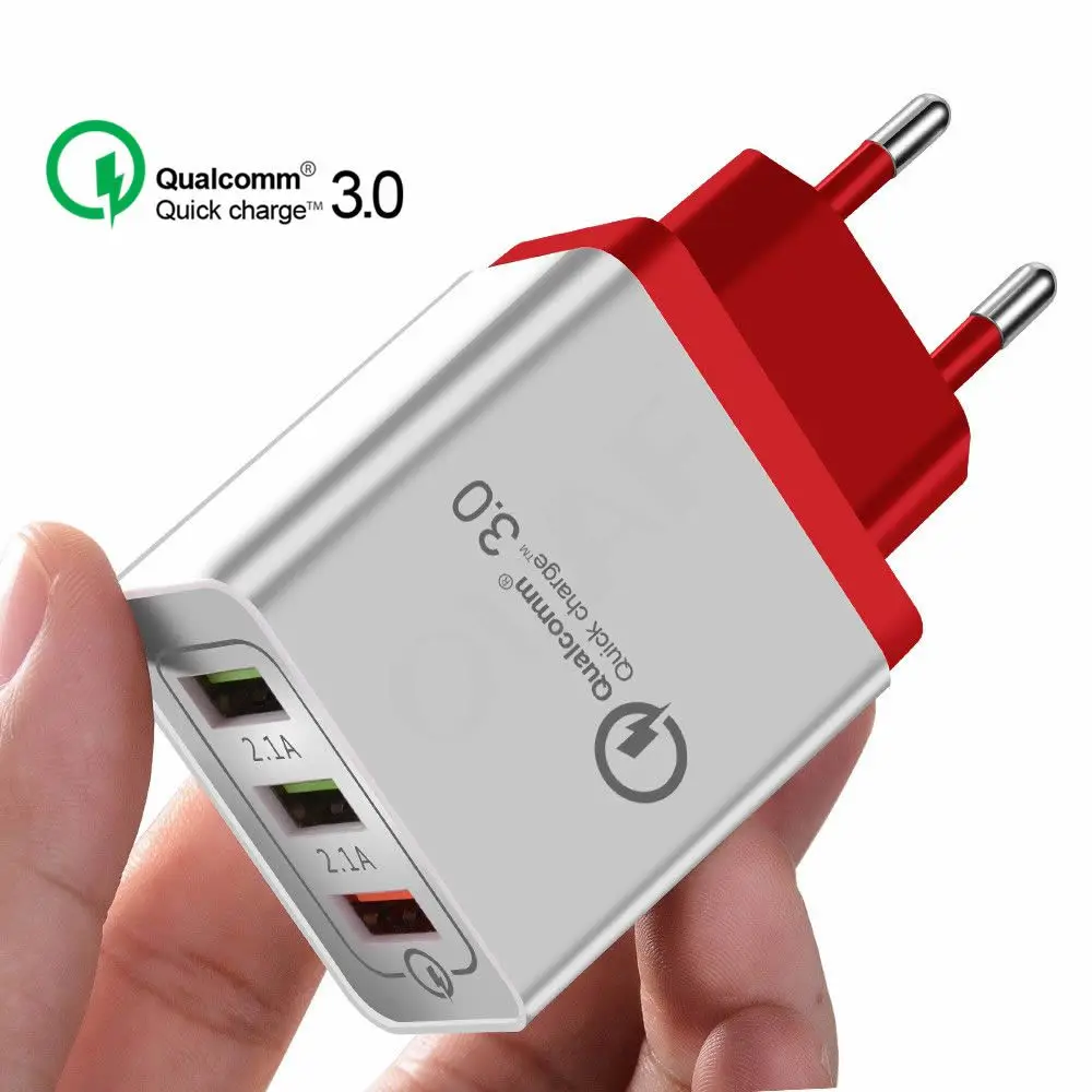 

20 шт., сетевое зарядное устройство с 3 USB-портами