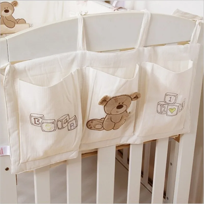 

Clothes storage bag Bed Hanging Storage Bag Cotton Organizer Toy Diaper Pocket for Crib Bedding Set Accessories nappy bags