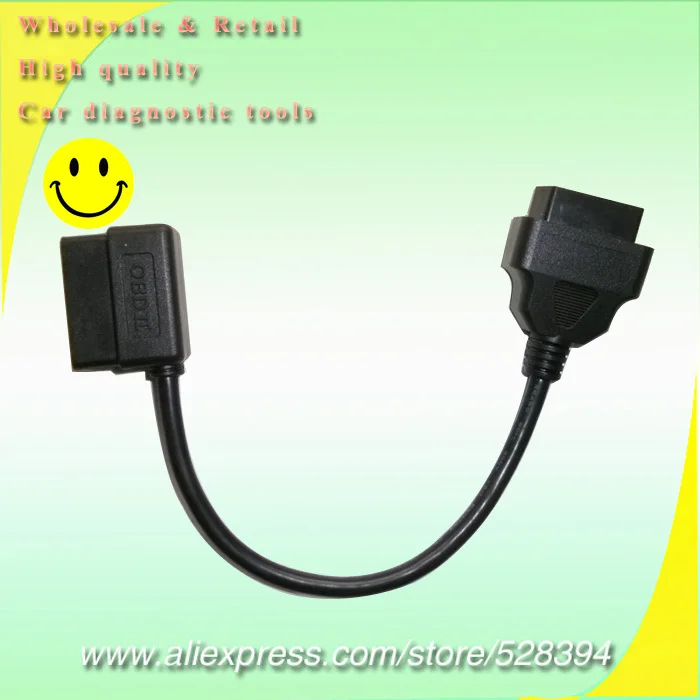 

Wholesale Car Diagnostic Connector OBD-II OBDII OBD 2 OBD2 Extension Cable 16 Pin 30cm 50pcs