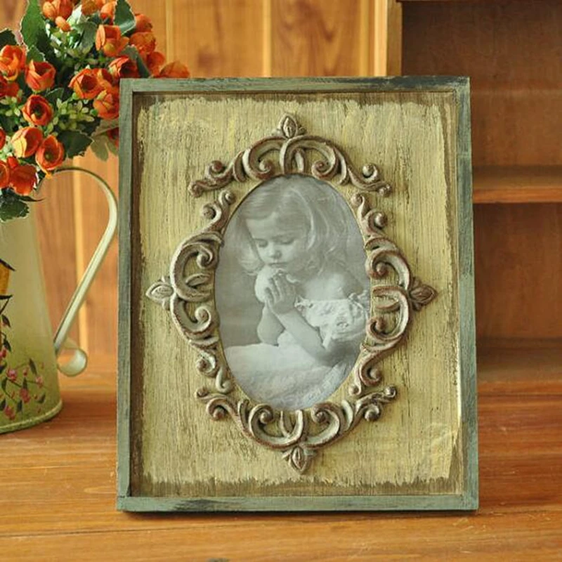 Ретро твердая деревянная фоторамка ремесла винтажный пасторальный стиль