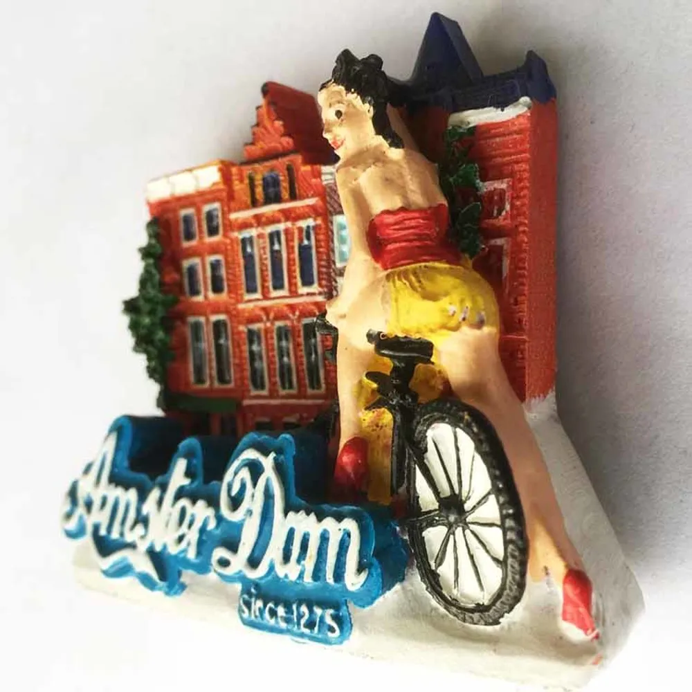 1Pcs Handmade Painted Netherlands Amsterdam 3D Fridge Magnet Holland Tourism Souvenirs Collection Refrigerator Magnetic Stickers | Дом и сад