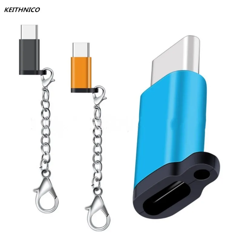 2 шт. OTG Micro USB к Type C адаптер с брелоком для Samsung Galaxy S9 S8 A8 Plus Note 8 Xiaomi 6|Кабели передачи