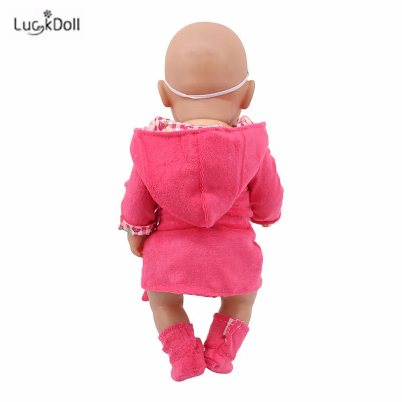 LUCKDOLL модная новая пижама из хлопка+ маска для глаз+ обувь, комплект из трех предметов костюм для 43 см для ухода за ребенком для мам кукла или 18-дюймовые куклы аксессуары лучший подарок