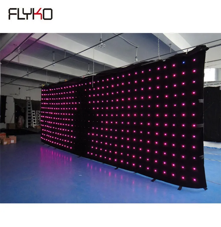 

Event party dj stage decoration led disco light drop P180mm 2m x 6m video led curtain