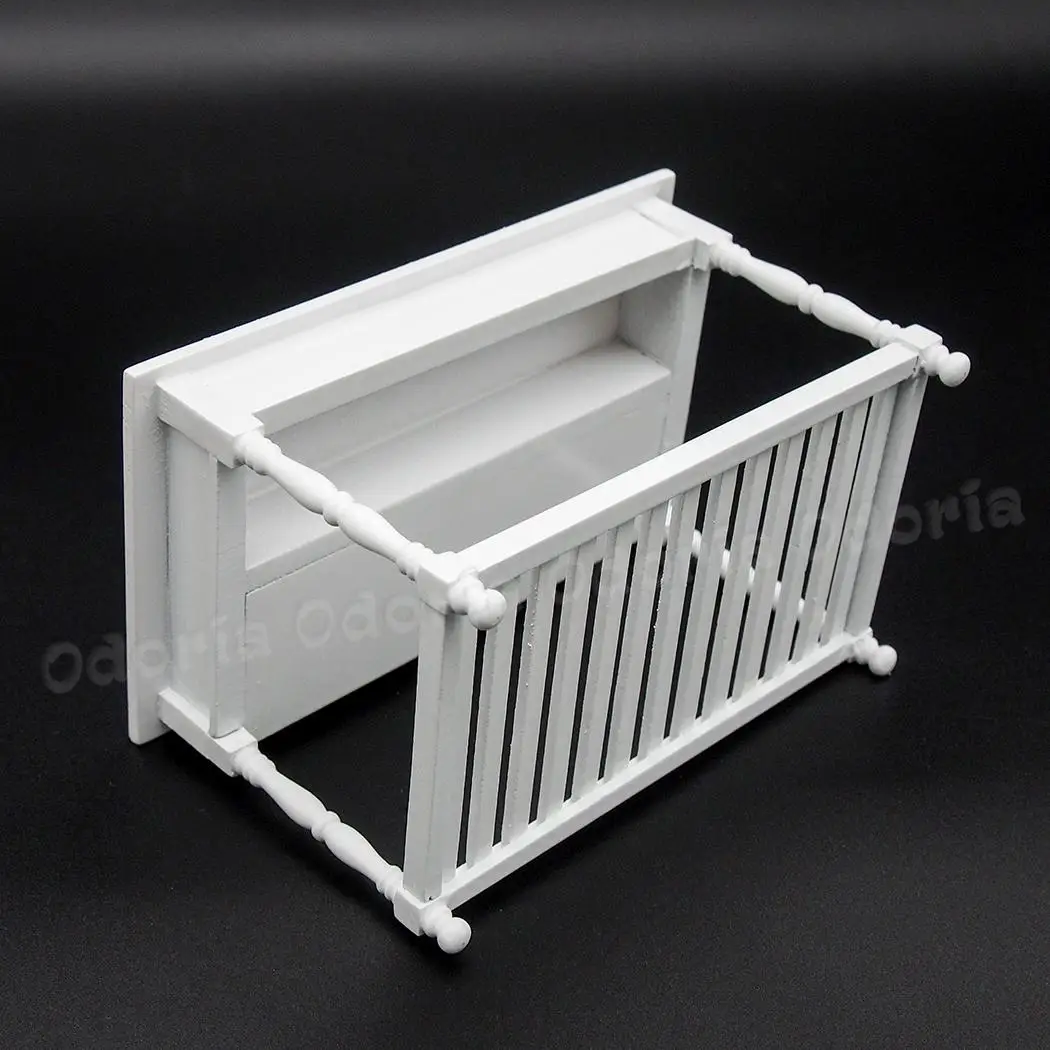 Миниатюрный деревянный белый стол Odoria 1:12 с 2 рабочих ящиками мебель для шкафа