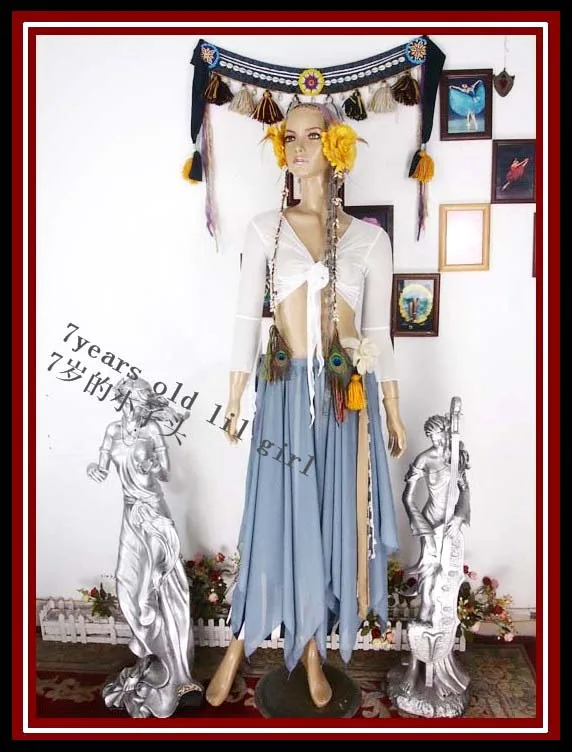 

Belly Dance Top Transparent Thin Belly Dance 7 Furcal Flare Blouse Top CF85