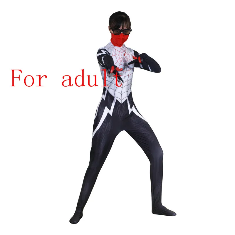 Adult Ainiel Шелковый костюм Синди Мун спайдергерл, спандекс, Женский/Детский костюм зентай для косплея, костюм Человека-паука на Хеллоуин - Цвет: Adult