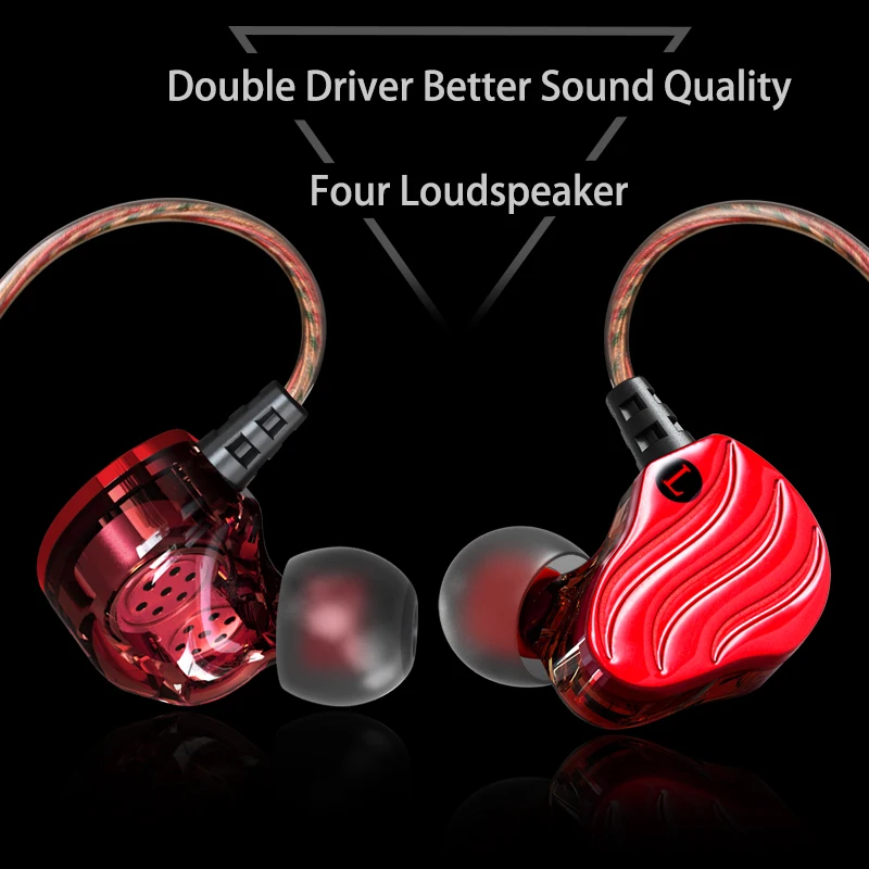 Elistooop Wired Earphones In-ear Strong Bass HIFI Sport Subwoofer Earphone with Mic for iPhone Xiaomi Huawei Samsung | Электроника