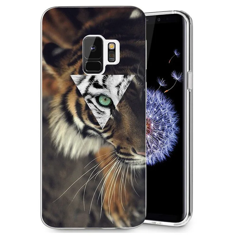 Case For Samsung Galaxy S9 S9Plus S8 Plus S7 edge Note 8 J500 J530F J720 A3 A5 2016 2017 TPU Soft Lion Tiger Painted E043 |