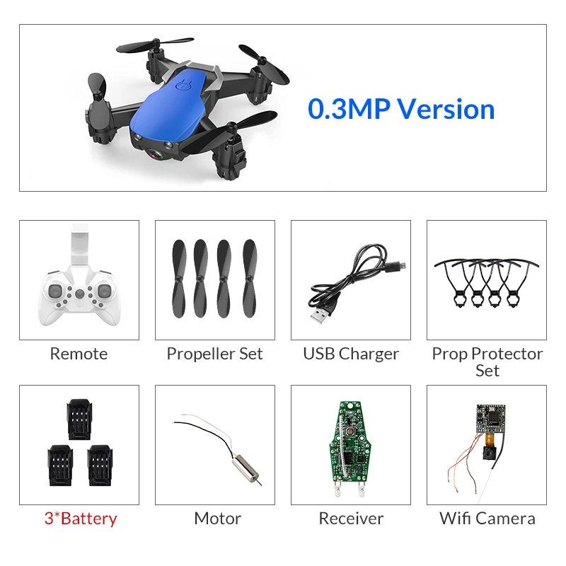 blue30w3batteries Eachine E61 E61HW Мини WiFi FPV с HD камерой высота режим удержания складной Радиоуправляемый квадрокоптер Дрон RTF - Цвет: blue30w3batteries