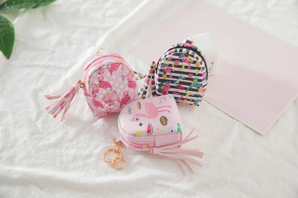 Кошелек для мелочи из искусственной кожи HJKL Flamingos женский новый маленький