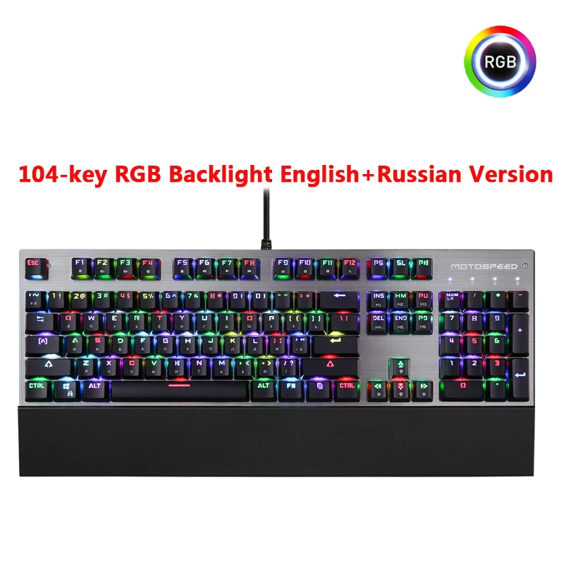 Золотой Motospeed CK108 игровая механическая клавиатура светодиодный с подсветкой RGB анти-ореолы синий/черный переключатель Проводная клавиатура для компьютерных геймеров - Цвет: Золотой