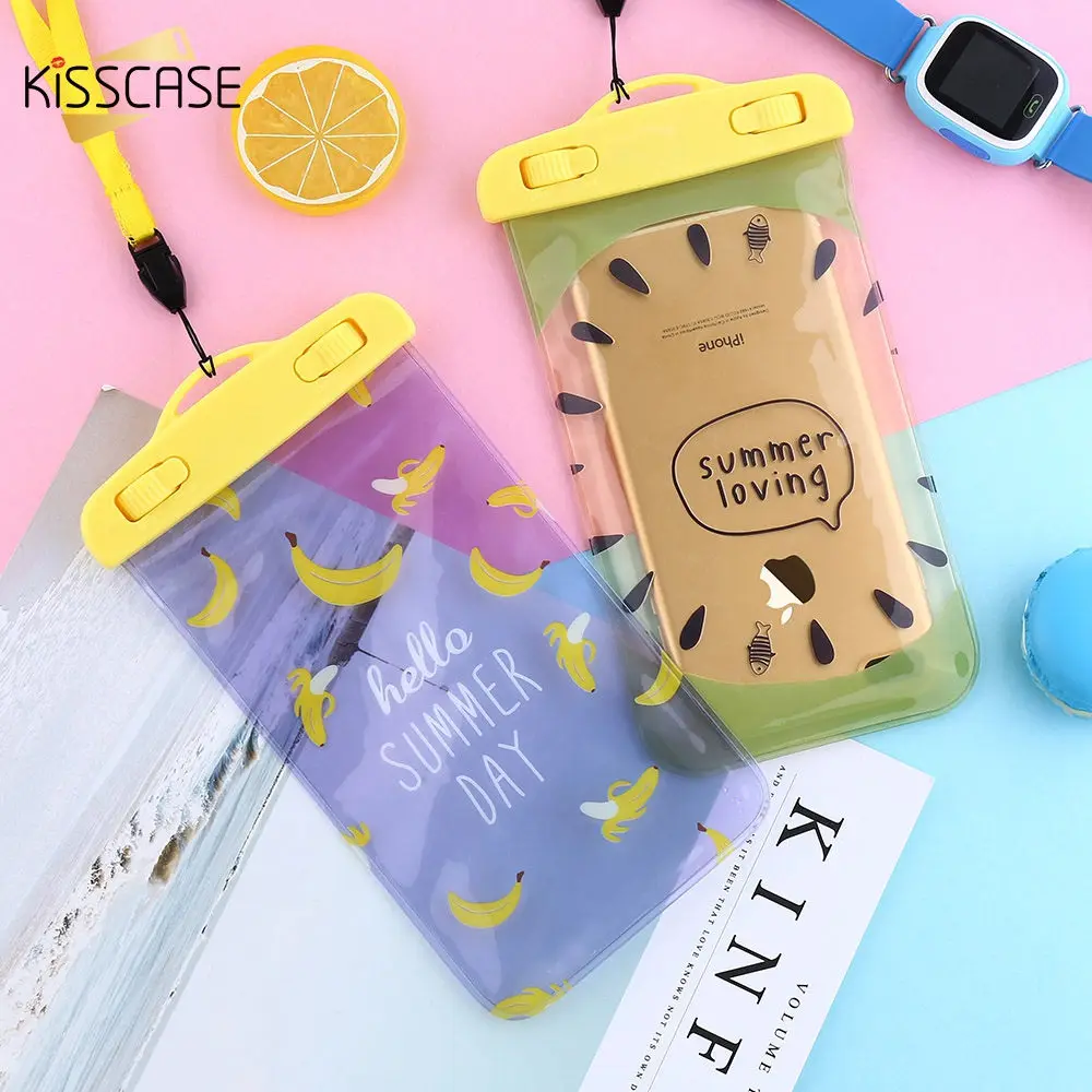 Kisscase Водонепроницаемый чехол для iPhone 6 6S 7 8 plus фрукты с рисунком сумка IPhone 5 5S se X 10