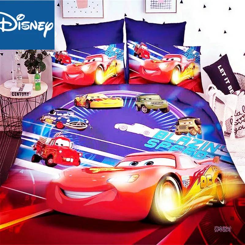 

Disney McQueen Cars Bedding Set Duvet Covers Twin Size Bedroom Decoration Boy Children's Bed 3/4 Pcs Promotion Free Shipping New