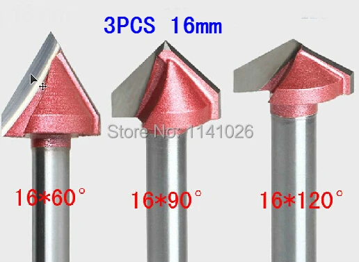 

3 шт. (60 градусов + 90 градусов + 120 градусов) Φ, ЧПУ Гравировка 3D V Groove Router Bit Деревообрабатывающий резак набор инструментов