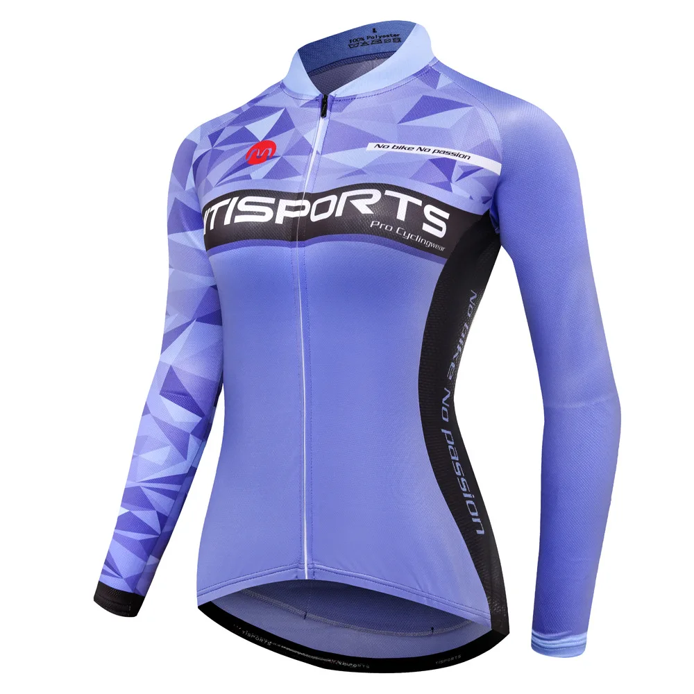 MTSPS Women Cycling Jersey Long Sleeves Clothes Quick Dry Mtb Bicycle Clothes Female Ciclismo Jersey Road Bike Cycling Clothing