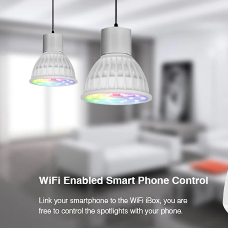 Milight MR16 точечный свет DC12V Беспроводная диммируемая Светодиодная лампа RGB + CCT