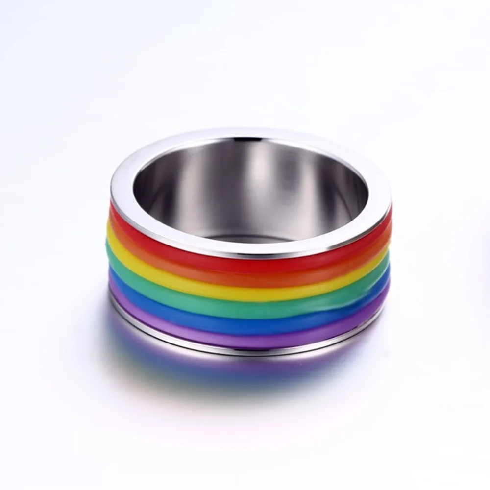 Titanium Ring For Men Women Lovers Wedding Bands Trendy Rainbow Rings Pride Jewelry Gifts USA Size Hot Sale | Украшения и