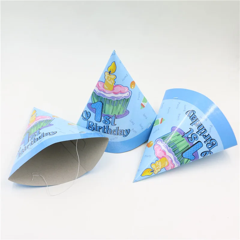 12 шт./лот синие вечерние Товары для детей с надписью my 1st birthday кепки мальчиков
