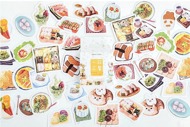 Декоративная наклейка Happy food (1 упаковка = 46 штук)|Канцелярские наклейки| |