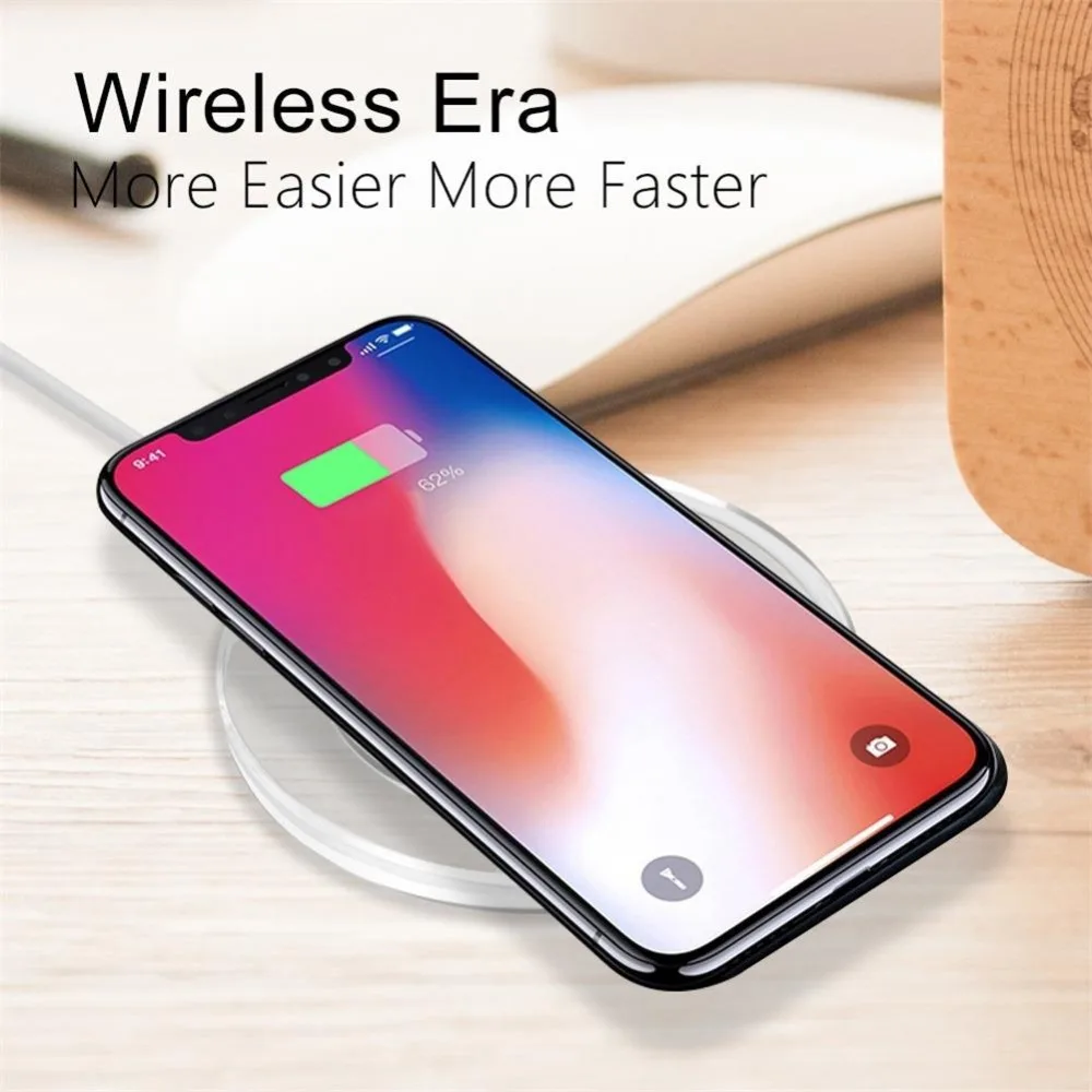 Новый ультра тонкий кристалл K9 Беспроводной Зарядное устройство для iphone х