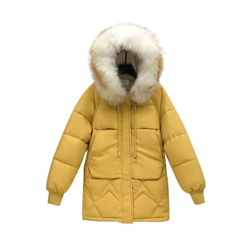 2019 New style Fur Parkas Coat Women Fashion Casual Cotton Tops Winter Warm Lady Mid-long Hooded Ladies Jacket Female Outerwear | Женская