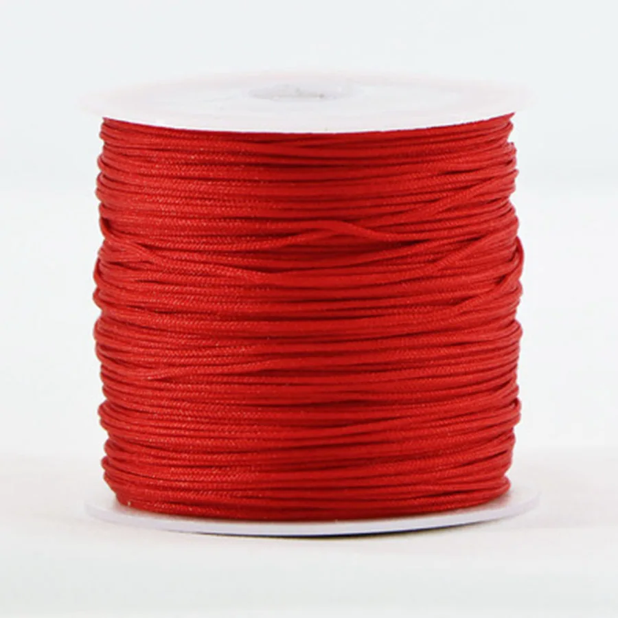 red 0,8 мм металлическая пряжа вощеный хлопковый шнур браслет Веревка DIY вощеная нить веревка шнур ремешок Ожерелье Веревка бисер DIY Изготовление ювелирных изделий - Цвет: red