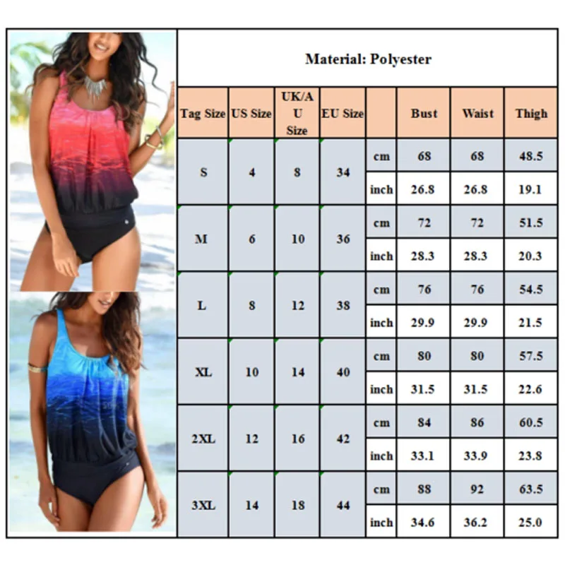 Женский купальник танкини спортивный с эффектом пуш ап летний пляжный 2 предмета