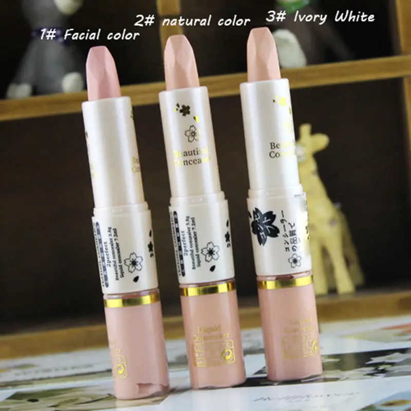 natural color Сокрытие недостатков Темный круговой консилер тональный крем жидкий блеск для губ Макияж палочка - Цвет: natural color