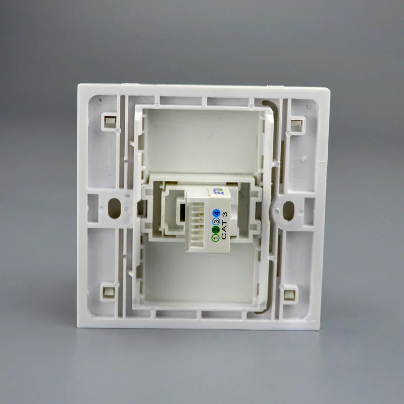 Белый цвет телефонная розетка RJ11 слот 86x86 мм CAT3 настенная панель розетка|telephone socket