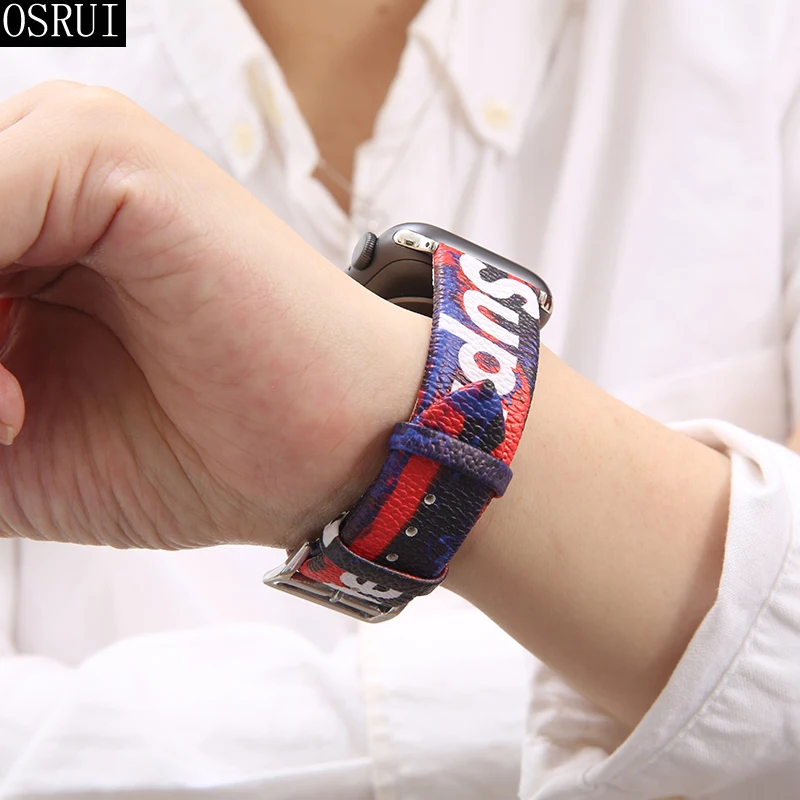 Ремешок для Apple watch band 42 мм 38 кожаный браслет сюрприз ремень correa iwatch 44 40 серия 4 3 2