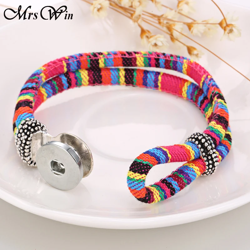 10 шт./лот оптовая продажа богемные браслеты с застежкой для женщин плетеный