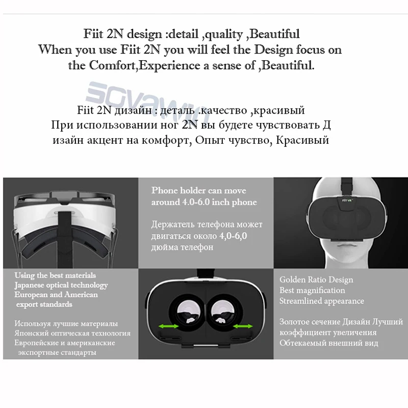 Новинка! Смартфон виртуальной реальности Fiit 2N VR 3D очки Google Cardboard модель видеоигр