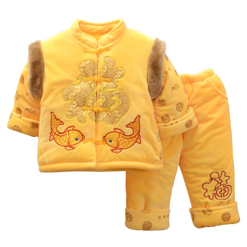 Baby Kids Happy New Year Wear Chinese Spring Festival Clothes Tang Style Clothing Boys Children Top+Pant Cotton Cosplay Costume | Детская