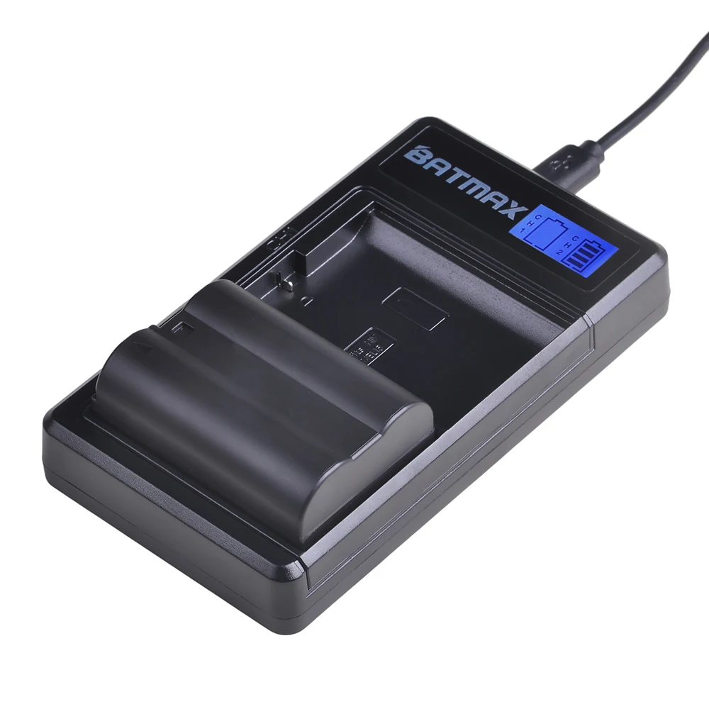 Аккумулятор Batmax зарядное устройство с двумя USB портами и ЖК дисплеем для Nikon D600 D610