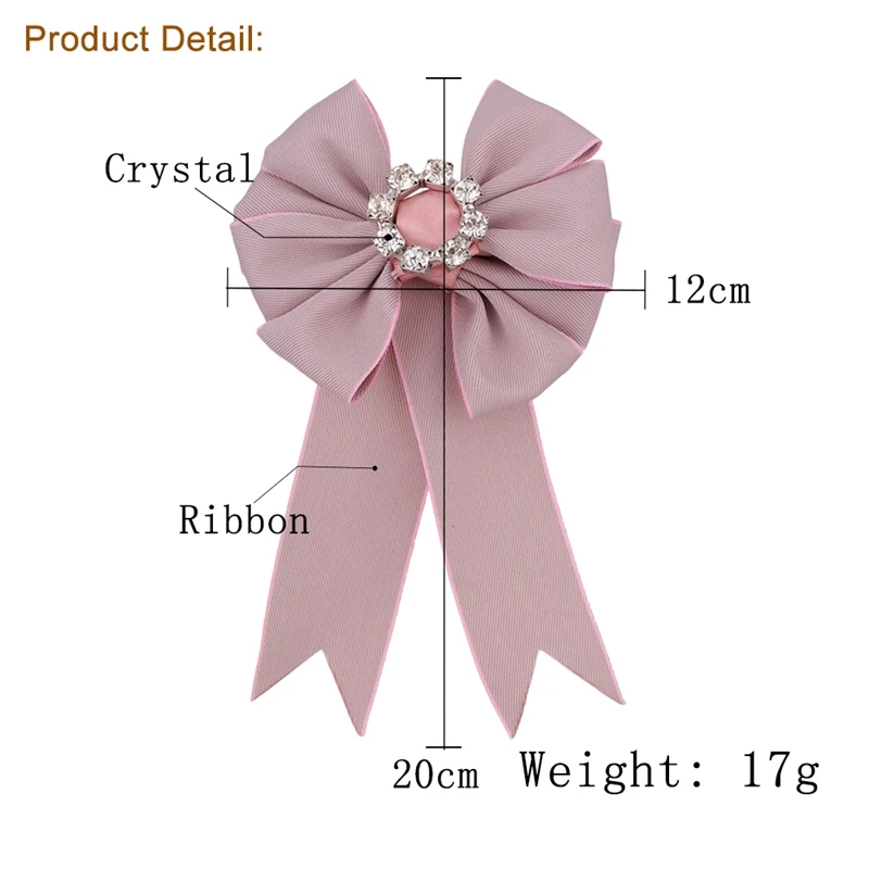 Junlead Latest New design Trendy Ribbon Brosches Wedding Fabric Corsage Broch Crystal Bow Brooch pins shirt clothing for women | Украшения
