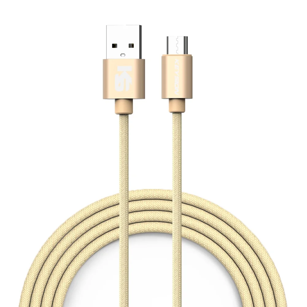 Золотой KEYSION Micro USB кабель 2.1A Быстрый кабель синхронизации данных и зарядки для samsung huawei Xiaomi LG Android мобильных телефонов Micro usb кабели - Цвет: Золотой