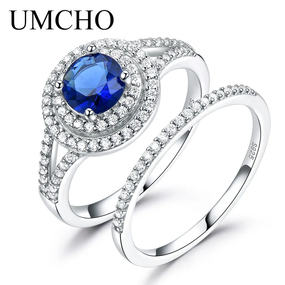RUJ0100S-1 UMCHO, 925 пробы, серебряные кольца для женщин, циркониевое модное свадебное кольцо с драгоценным камнем, для девушек, для помолвки, вечерние, подарок, хорошее ювелирное изделие, Новинка - Цвет камня: RUJ0100S-1