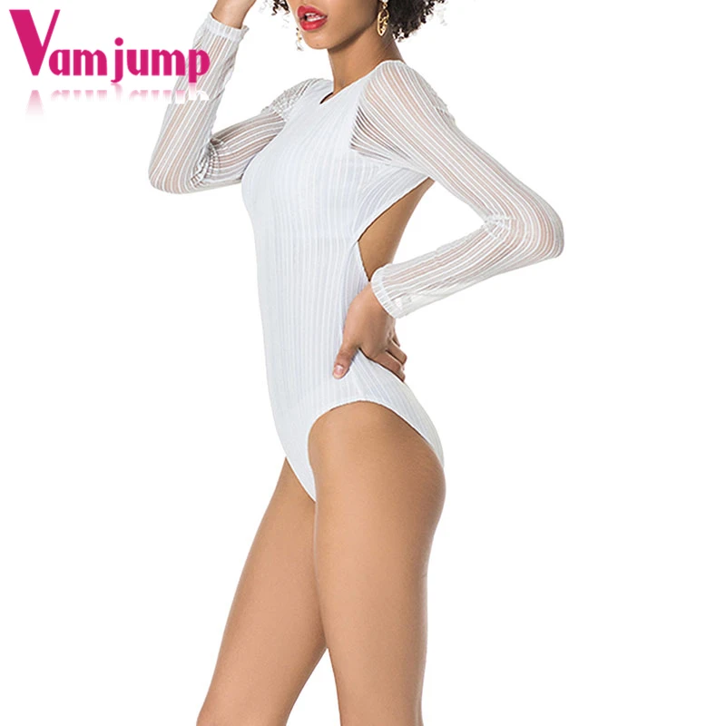 VamJump длинный Рог рукавом плюс Размеры спинки Купальный костюм Для женщин Одна