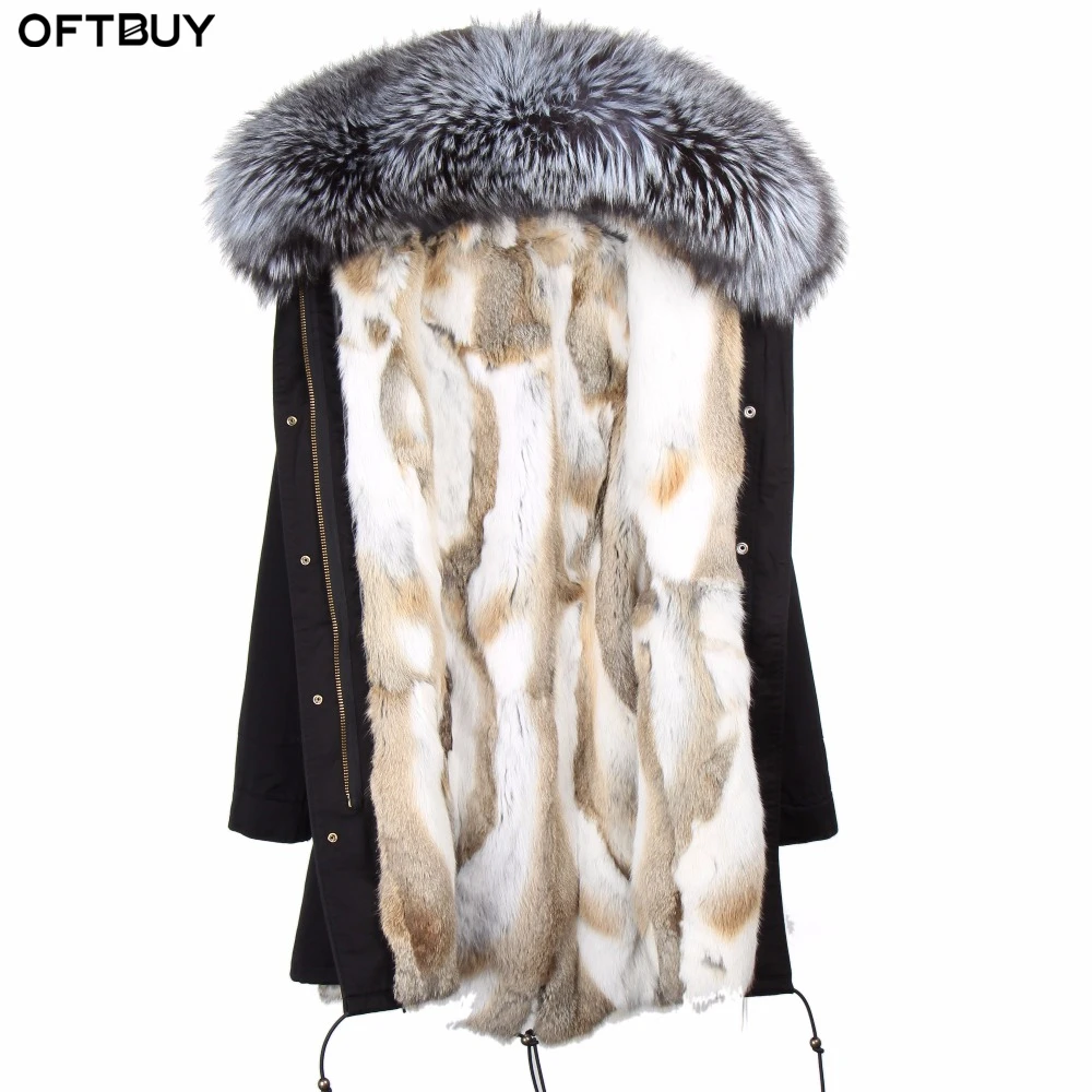 2022 новая Длинная зимняя куртка пальто женская парка натуральный мех енота