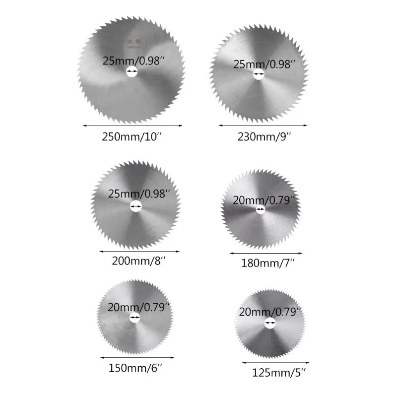 

5/6/7/8/9/10 Inch Ultra Thin Steel Circular Saw Blade Bore Diameter 20/25mm Wheel Cutting Disc For Woodworking Rotary Tool 2019