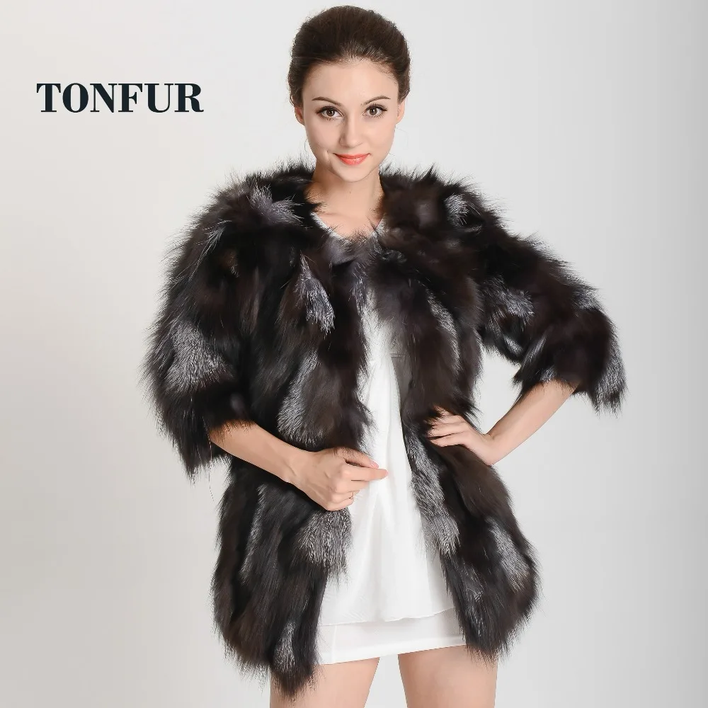 Шуба из натурального Лисьего меха роскошный классический воротник зимняя куртка