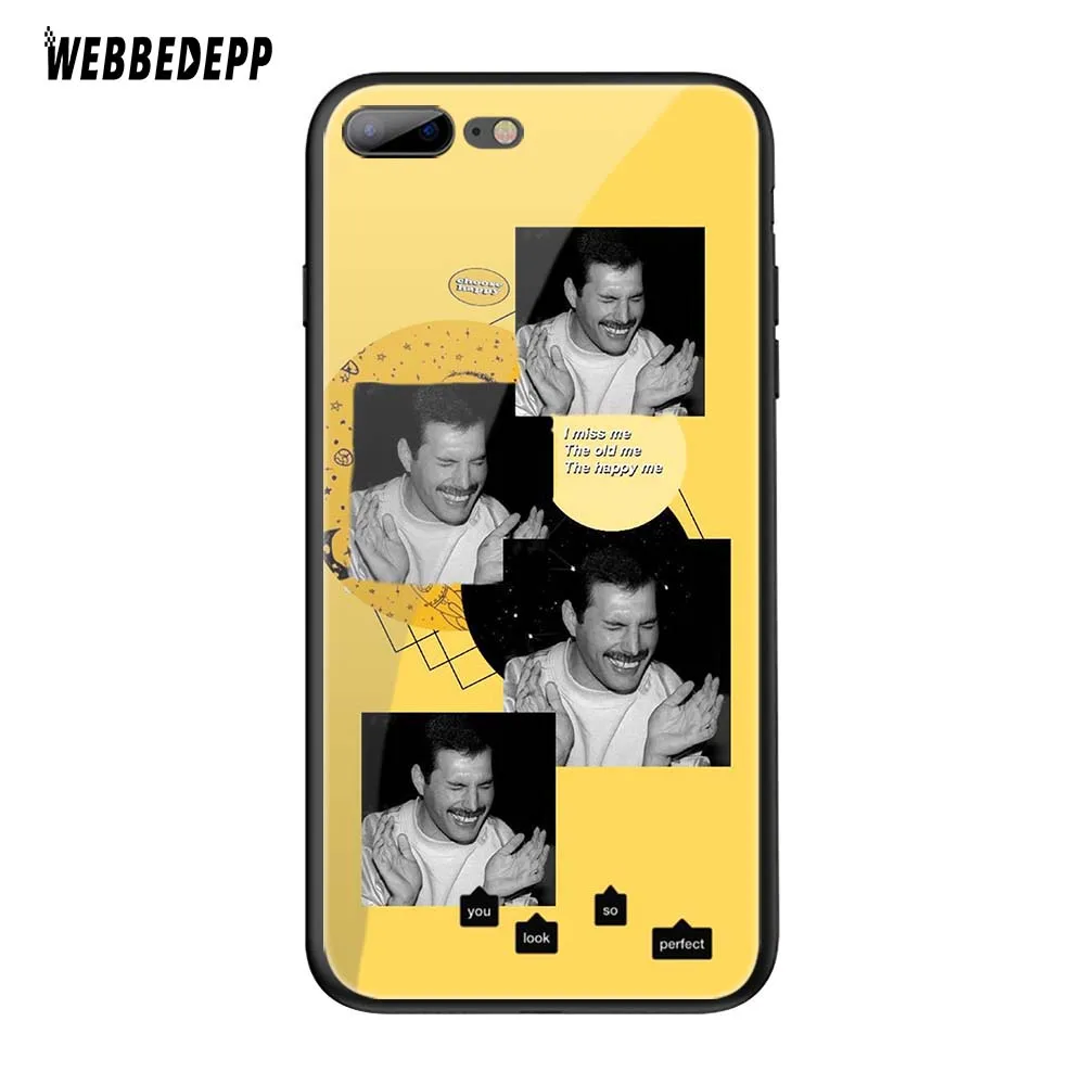TG11 Чехол WEBBEDEPP queen band Freddie Mercury из закаленного стекла TPU для Apple iPhone 6 6S 7 8 Plus 5 5S SE XR X XS 11 Pro MAX чехол - Цвет: TG11
