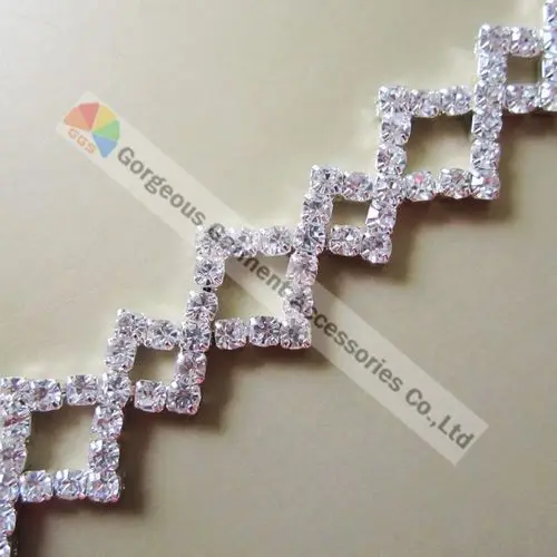 Цепочка с двойным кристаллом 1 ярд 20 мм|rhinestone trim|czech rhinestonetrim crystal |