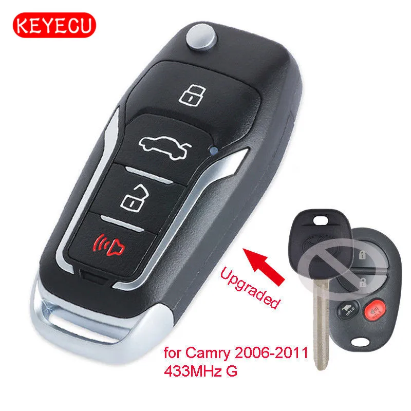 Keyecu обновленный Складной Дистанционный брелок 433 МГц G чип для Autralian Toyota Camry 2006