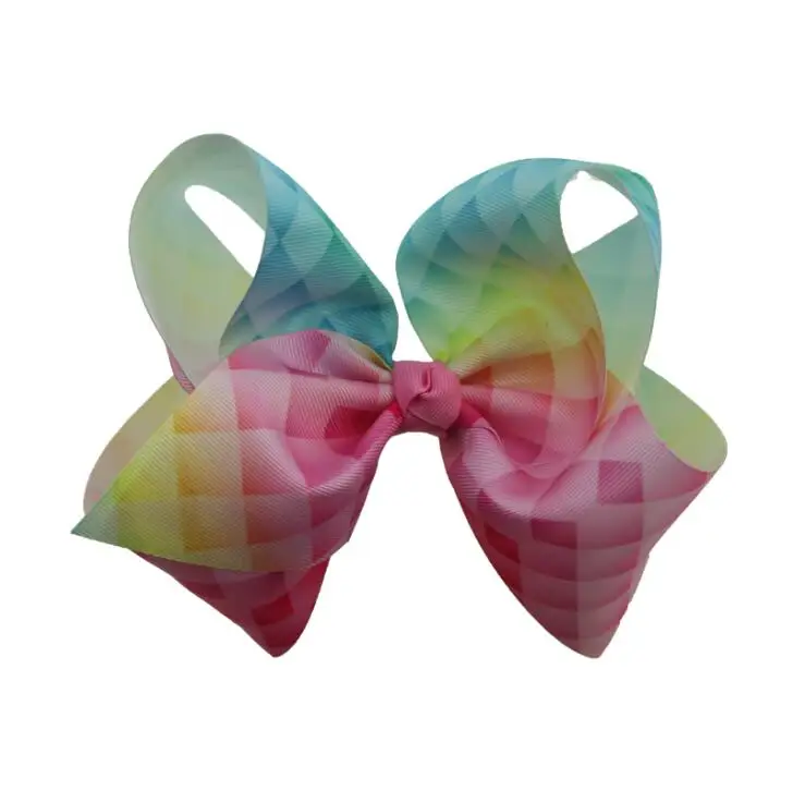

70pcs DHL Free shipping Girls Large 8'' Rainbow Boutique Hair Bow