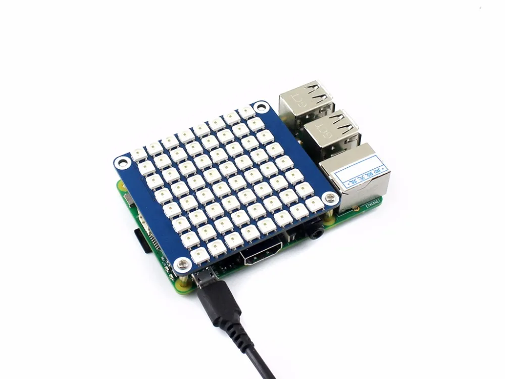 Настоящий цвет RGB LED HAT (B) для Raspberry Pi цветной дисплей на борту 8*8 Управляется только