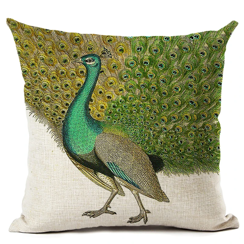New Nordic Funny Hummingbird Cotton Linen Quote Cushion Cover Romantic Valentine Day Gift Peacock Throw Pillow Almofadas | Дом и сад